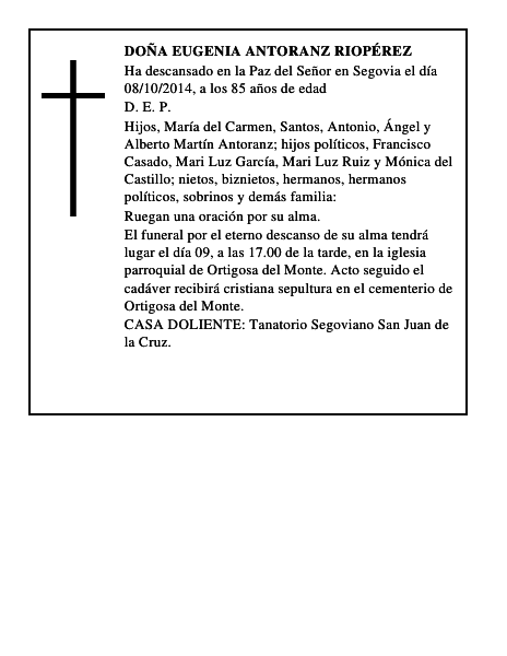 Doña Eugenia Antoranz Riopérez