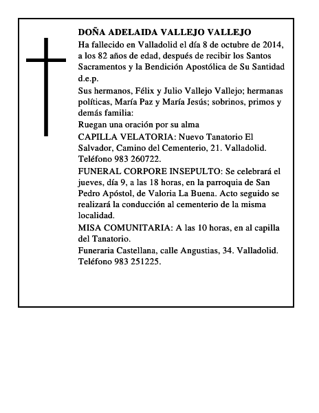 Doña Adelaida Vallejo Vallejo