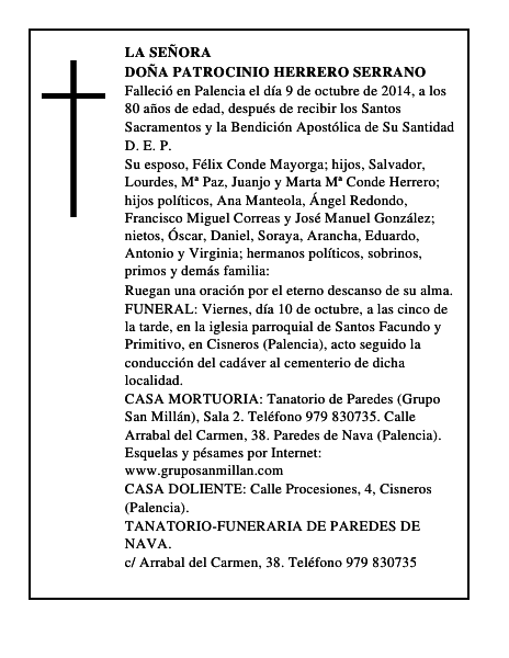 Doña Patrocinio Herrero Serrano