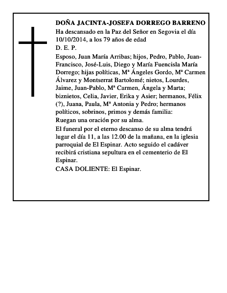 Doña Jacinta-Josefa Dorrego Barreno