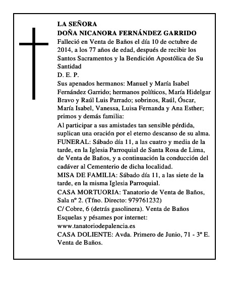 Doña Nicanora Fernández Garrido