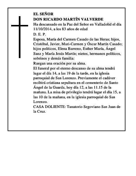 Don Ricardo Martín Valverde