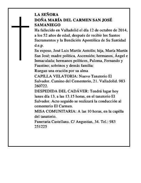 Doña María del Carmen San José Samaniego