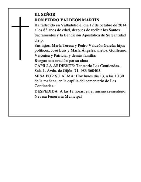 Don Pedro Valdeón Martín