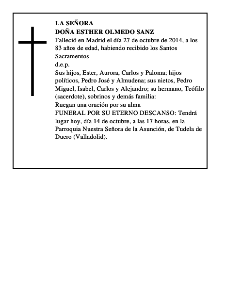 Doña Esther Olmedo Sanz