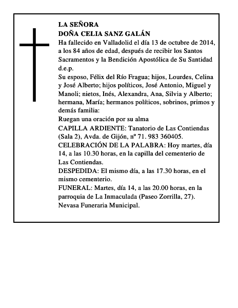 Doña Celia Sanz Galán