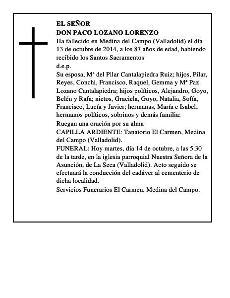Don Paco Lozano Lorenzo