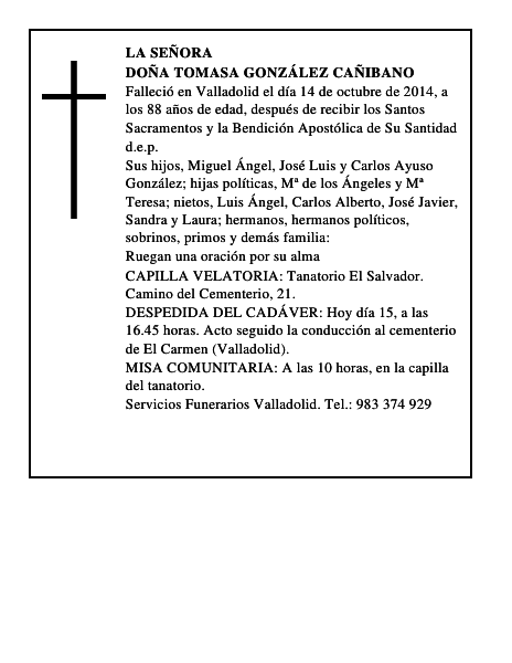 Doña Tomasa González Cañibano