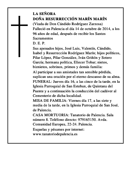 Doña Resurrección Marín Marín