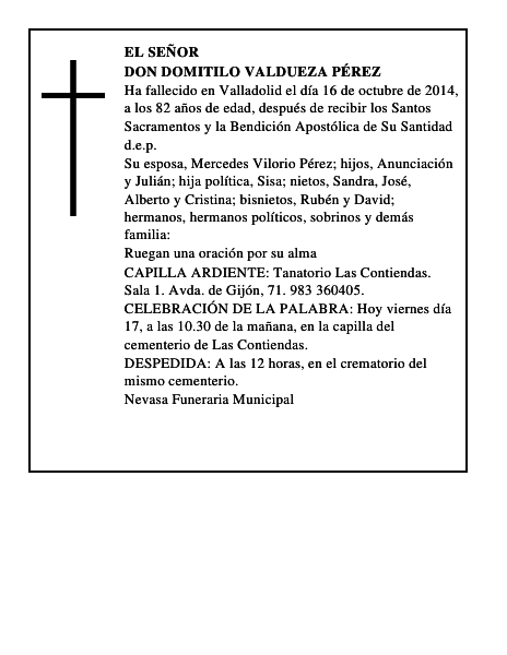 Don Domitilo Valdueza Pérez
