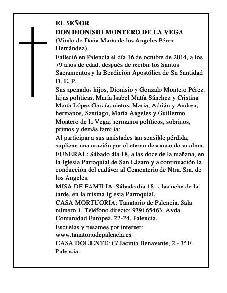 Don Dionisio Montero de la Vega