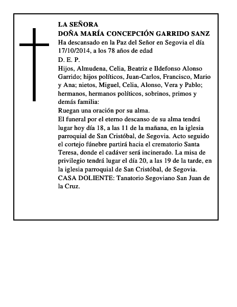 Doña María Concepción Garrido Sanz