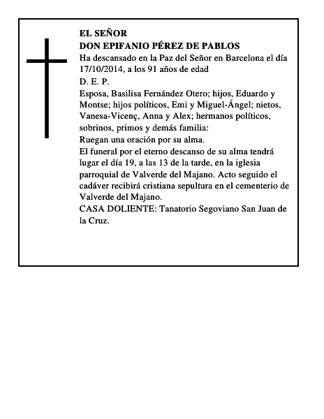 Don Epifanio Pérez de Pablos
