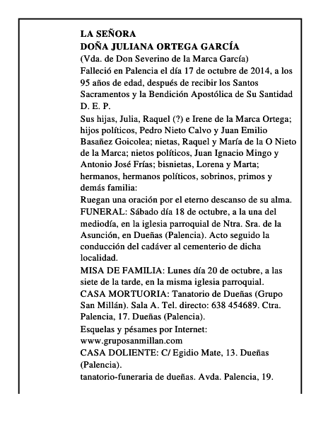 Doña Juliana Ortega García