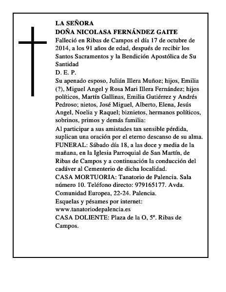 Doña Nicolasa Fernández Gaite