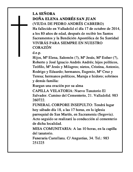 Doña Elena Andrés San Juan