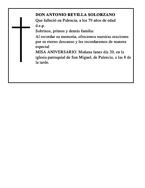 Don Antonio Revilla Solorzano