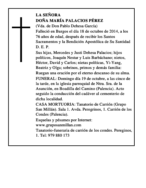 Doña María Palacios Pérez