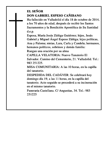 Don Gabriel Espeso Cañibano