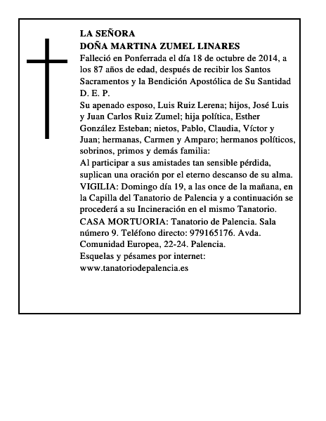 Doña Martina Zumel Linares