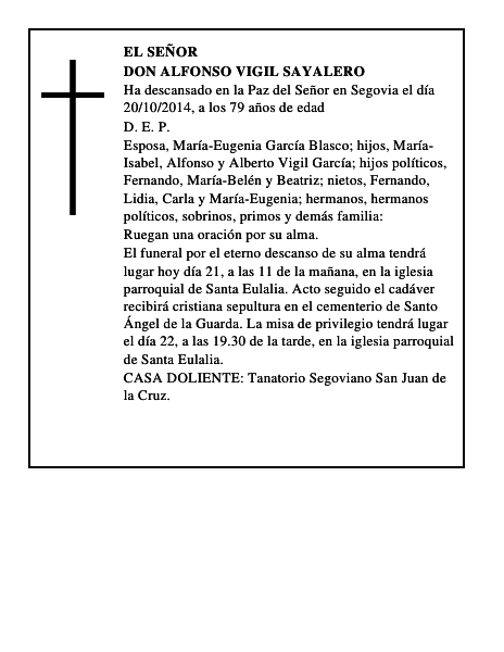 Don Alfonso Vigil Sayalero