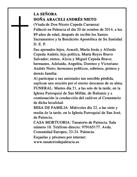 Doña Araceli Andrés Nieto
