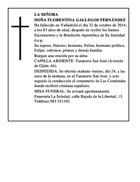 Doña Florentina Gallegos Fernández