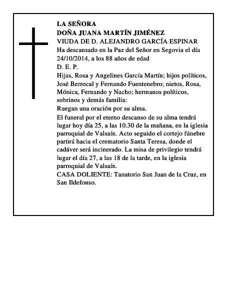 Doña Juana Martín Jiménez