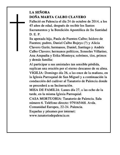 Doña Marta Calbo Clavero