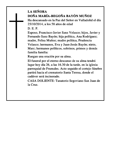 Doña María-Begoña Bayón Muñoz