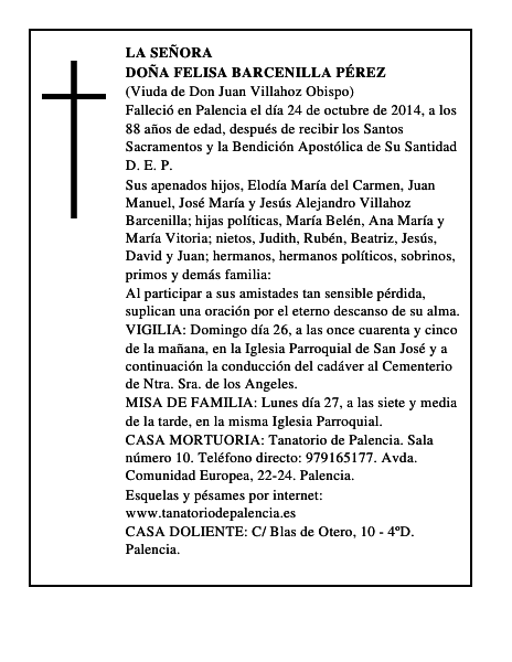 Doña Felisa Barcenilla Pérez