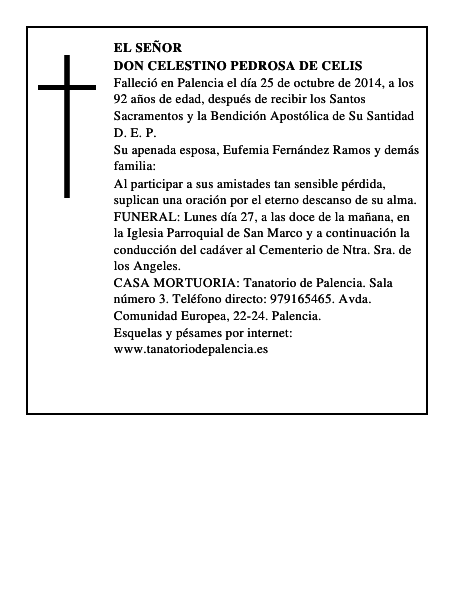 Don Celestino Pedrosa de Celis