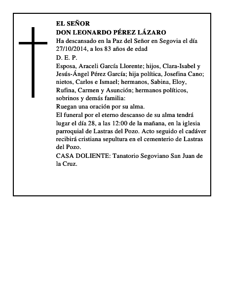 Don Leonardo Pérez Lázaro