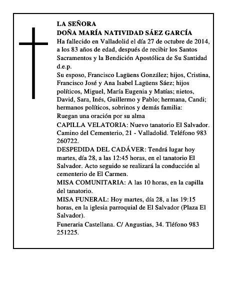Doña María Natividad Sáez García