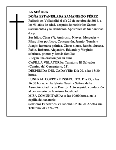 Doña Estanislada Samaniego Pérez