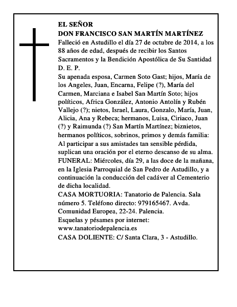 Don Francisco San Martín Martínez