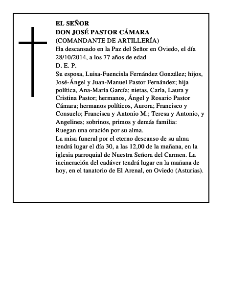 Don José Pastor Cámara
