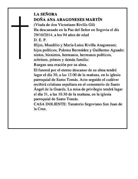 Doña Ana Aragoneses Martín