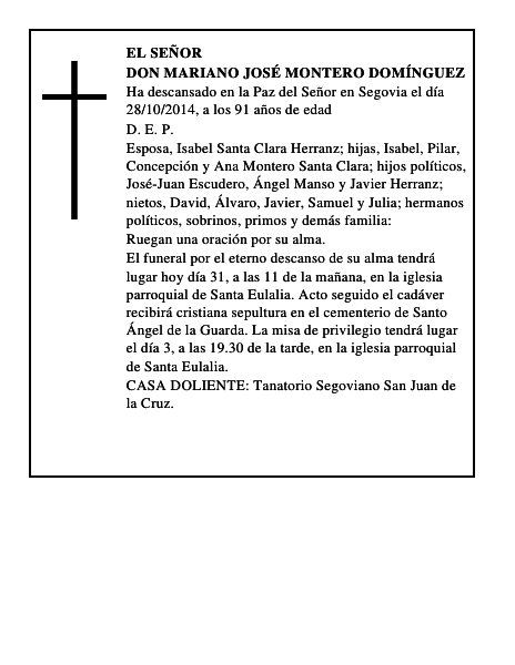 Don Mariano José Montero Domínguez