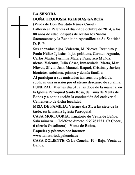 Doña Teodosia Iglesias García