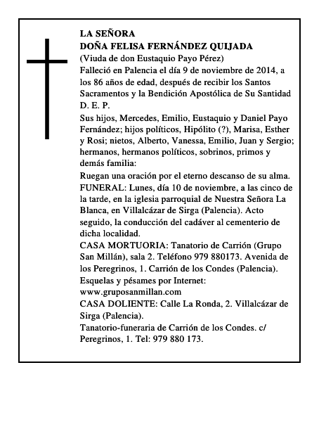 Doña Felisa Fernández Quijada