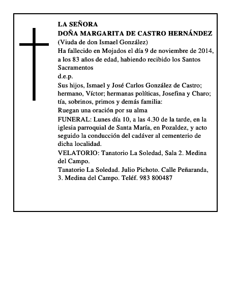 Doña Margarita de Castro Hernández