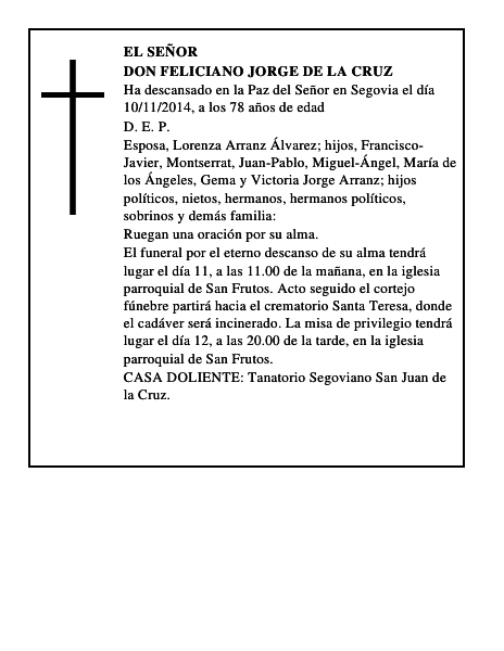 Don Feliciano Jorge de la Cruz