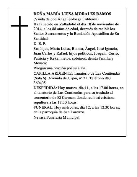 Doña María Luisa Morales Ramos