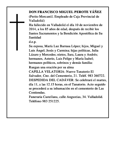 Don Francisco Miguel Perote Yáñez