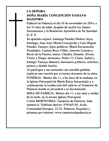Doña María Concepción Tamayo Maestro