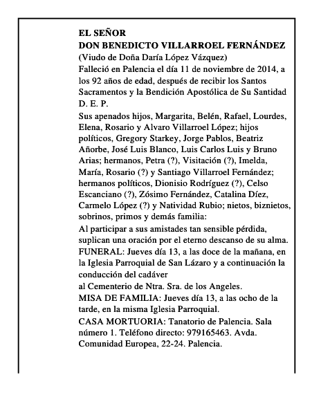 Don Benedicto Villarroel Fernández