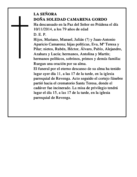 Doña Soledad Camarena Gordo