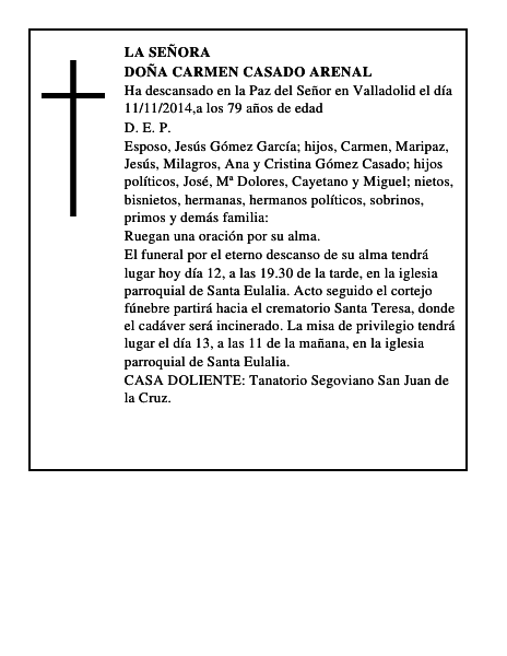 Doña Carmen Casado Arenal