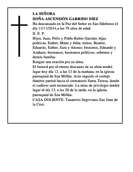 Doña Ascensión Garrido Diez